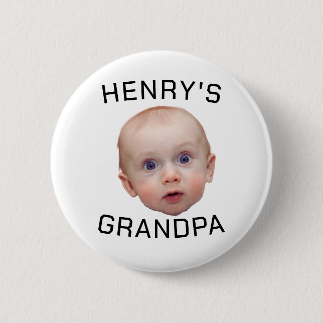 Funny Custom Baby Face  Button (Front)