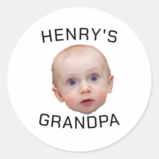 Funny Custom Baby Face  Classic Round Sticker (Front)