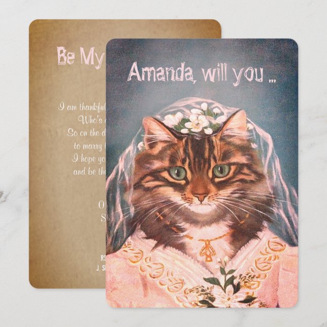 Funny custom be my bridesmaid/maid of honor invitation (Front/Back)