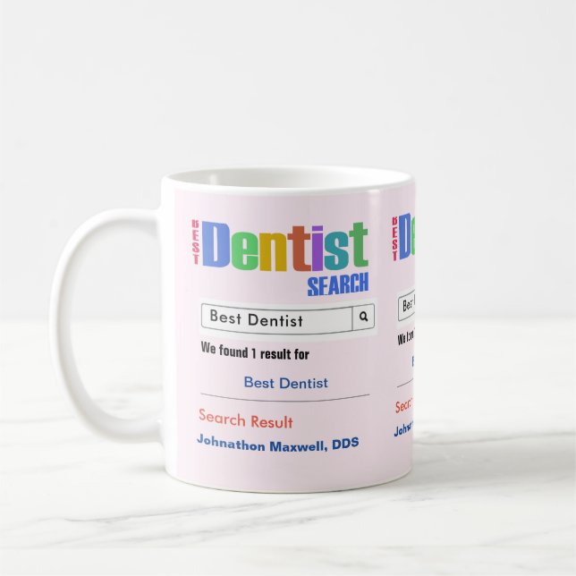 Funny Custom Best Dentist Gift Coffee Mug (Left)
