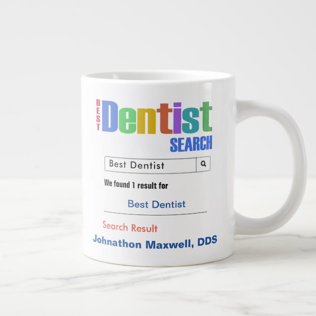 Funny Custom Best Dentist Gift Giant Coffee Mug (Right)