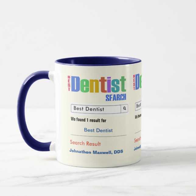 Funny Custom Best Dentist Gift Mug (Left)