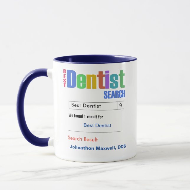 Funny Custom Best Dentist Gift Mug (Left)