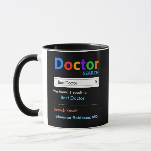 Funny Custom Best Doctor Gift Black Mug