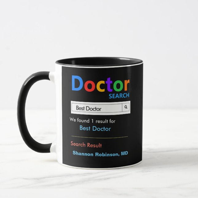 Funny Custom Best Doctor Gift Black Mug (Left)