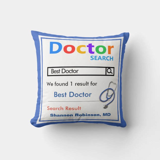 Funny Custom Best Doctor Gift Throw Pillow (Front)