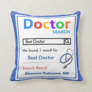 Funny Custom Best Doctor Gift Throw Pillow