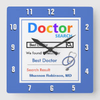 Funny Custom Best Doctor Gift Throw Pillow Square Wall Clock