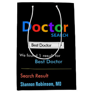 Funny Custom Best Doctor  Medium Gift Bag