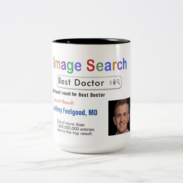 Funny Custom Best Doctor Search Gift Mug (Center)