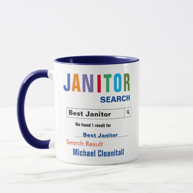 Funny Custom Best Janitor Mug (Left)