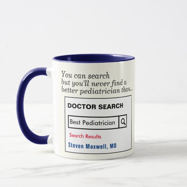 Funny Custom Best Pediatrician Gift Mug (Left)