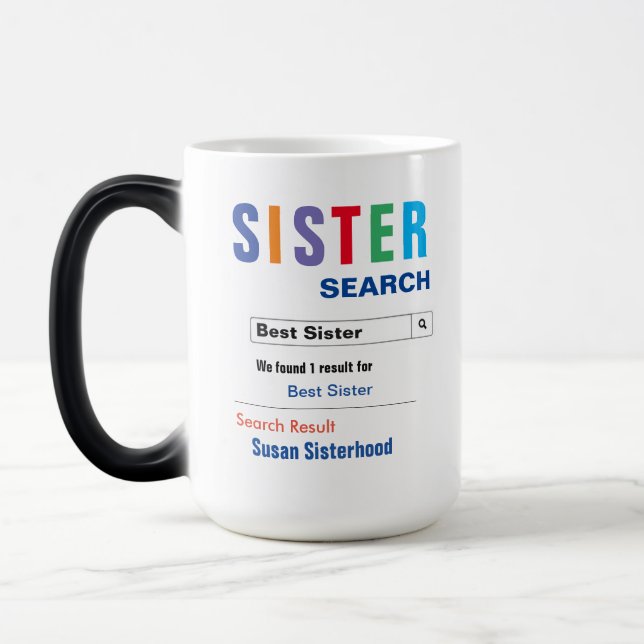 Funny Custom Best Sister Gift Color Morph Mug (Left)