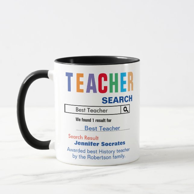 Funny Custom Best Teacher Gift Mug (Left)