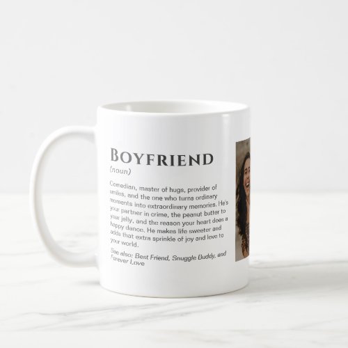 Funny Custom Boyfriend Definition With Photo Coffee Mug