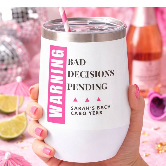 Funny Custom Bride Squad Party Favor Personalized  Thermal Wine Tumbler (Creator Uploaded)