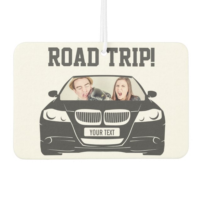 Funny Custom Car Photo Road Trip Air Freshener (Front)