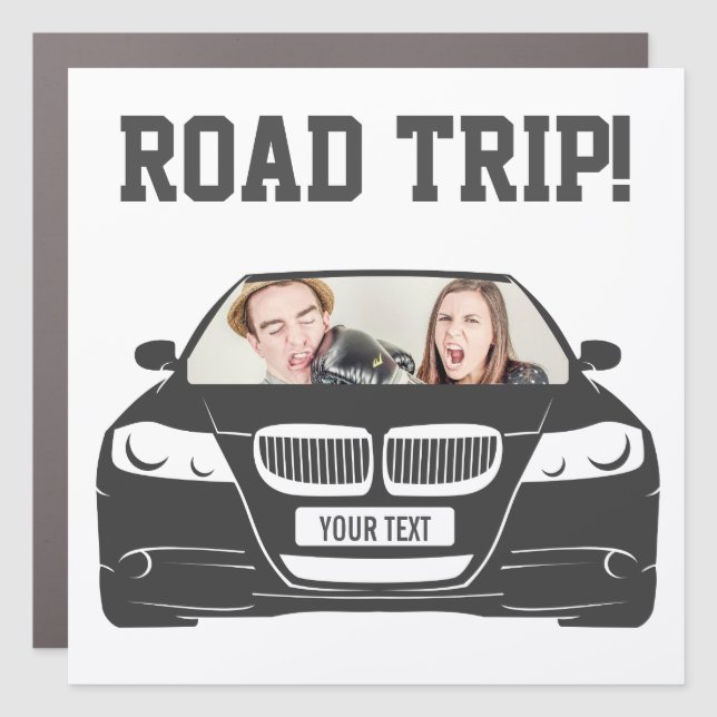 Funny Custom Car Photo Road Trip Car Magnet (Front)