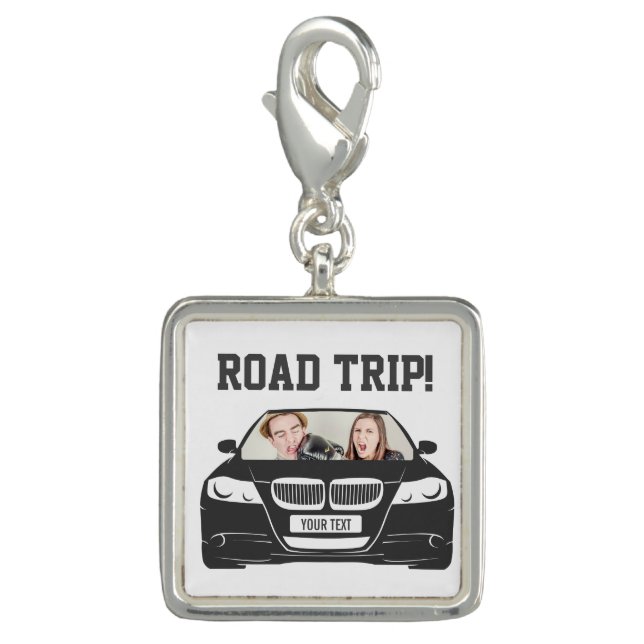 Funny Custom Car Photo Road Trip Charm (Front)