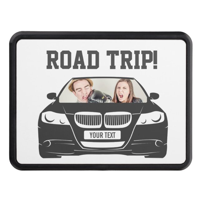 Funny Custom Car Photo Road Trip Hitch Cover (Front)