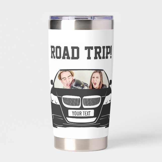 Funny Custom Car Photo Road Trip Insulated Tumbler (Front)