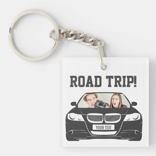 Funny Custom Car Photo Road Trip Keychain