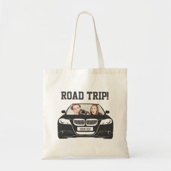 Funny Custom Car Photo Road Trip Tote Bag by DippyDoodle at Zazzle