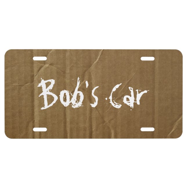 Funny Custom Cardboard License Plate (Front)