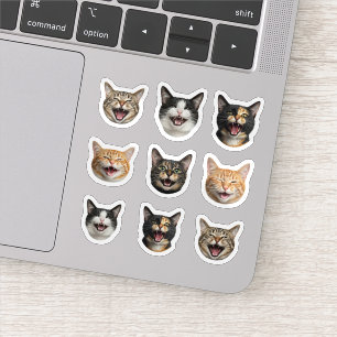 Funny Custom Cat Face – Personalized 9 Photos Sticker