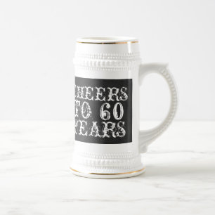Funny custom cheers to 60 years birthday gift beer stein