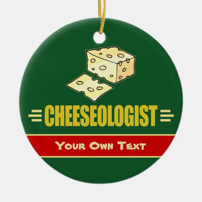 Funny Custom Cheese Christmas Ceramic Ornament (Front)