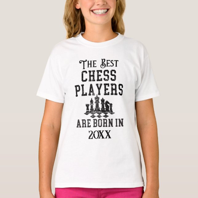 Funny Custom Chess Player Birth Year Birthday  T-Shirt (Front)