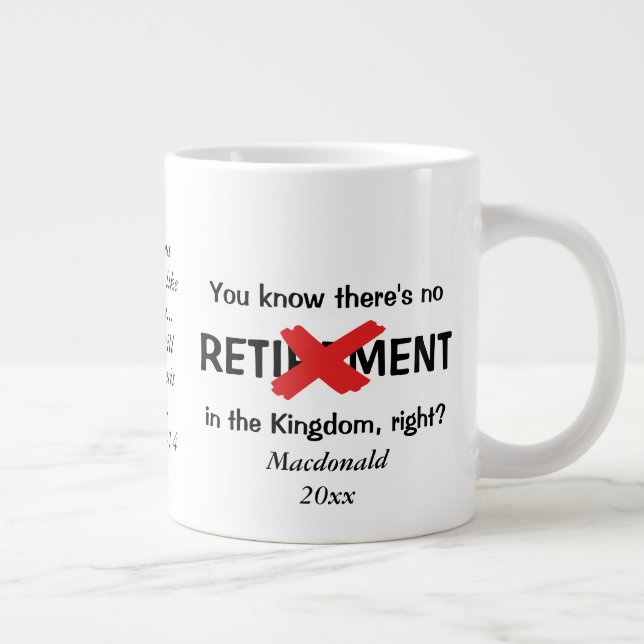 Funny Custom Christian Retirement Coffee Mug (Right)