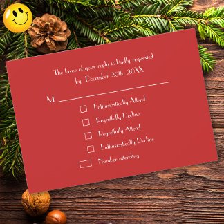 Funny Custom Christmas Holiday Party RSVP Card