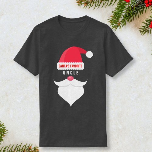 Funny Custom Christmas Santas Favorite Uncle T_Shirt