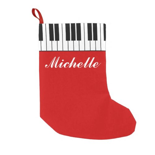 Funny custom Christmas stocking with piano keys