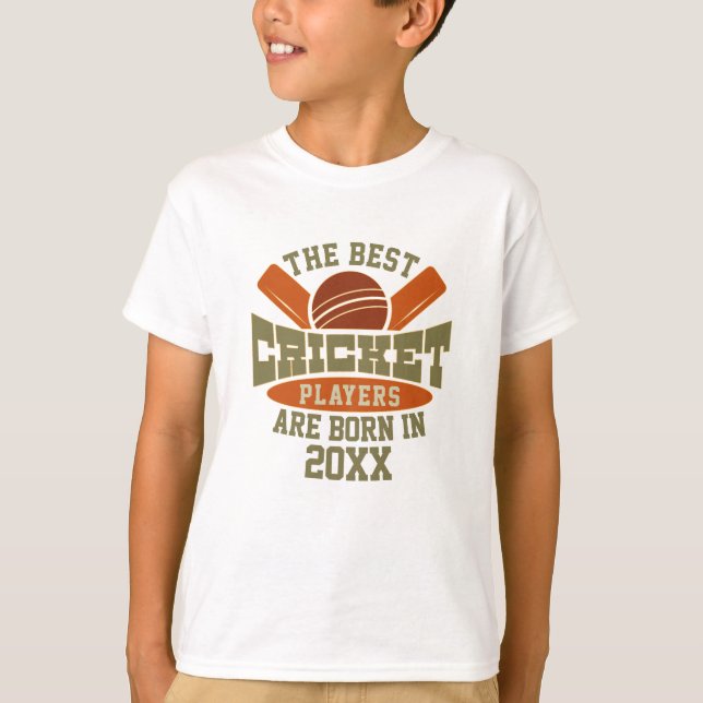 Funny Custom Cricket Birthday Birth Day Name  T-Shirt (Front)