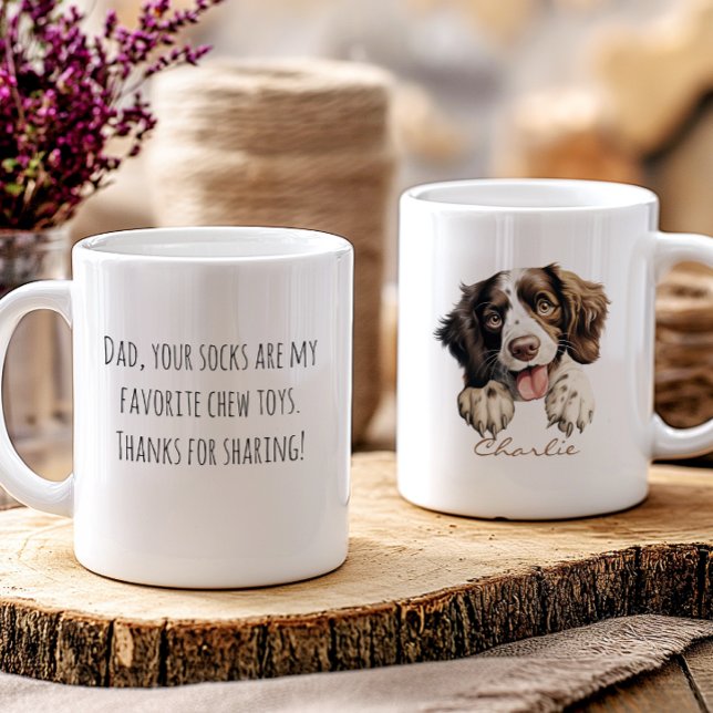 Funny custom dog appreciation message, Dog dad  Mug (FUNNY MESSAGE FROM DOG TO PAPA MUG)