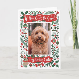 Funny Custom Dog Photo Christmas Holiday Card