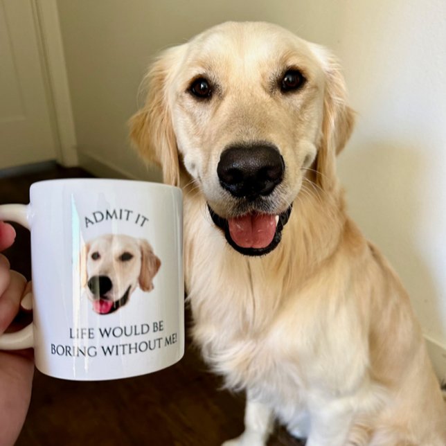 Funny Custom Dog Photo Head Name Gift  Coffee Mug (Creator Uploaded)