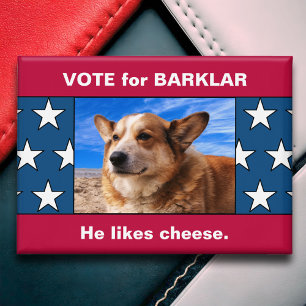 Funny Custom Dog President Election Campaign Photo Button