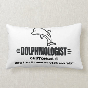 Funny Custom Dolphins Lumbar Pillow