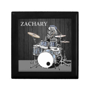 Funny Custom Drummer Bear Punk Rock Drum Keepsake Gift Box