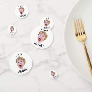 Funny Custom Face Confetti Birthday Party Matching