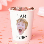 Funny Custom Face Cups Birthday Party Matching<br><div class="desc">Funny Custom Face , Replace the face of this baby with your favorite photo (make sure to crop as much to the face as possible and use an app to remove the background) and personalize this funny face with your kid, husband, or boyfriend on it! Also a fun and unique...</div>