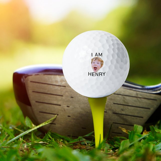 Funny Custom Face Golf Birthday Party Matching  Balls (Creator Uploaded)
