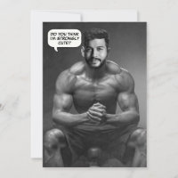 Funny custom face in hole body builder photo