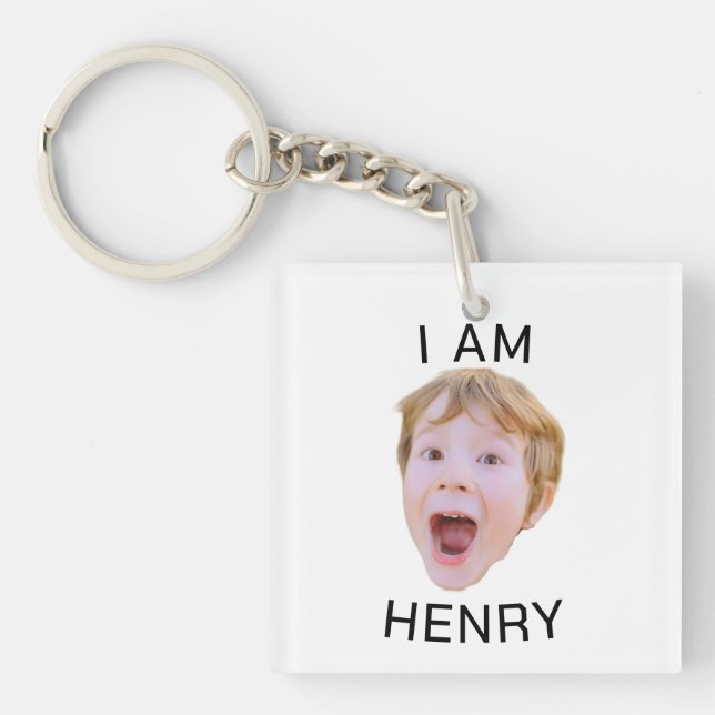 Funny Custom Face Keychain Birthday Party Matching (Front)