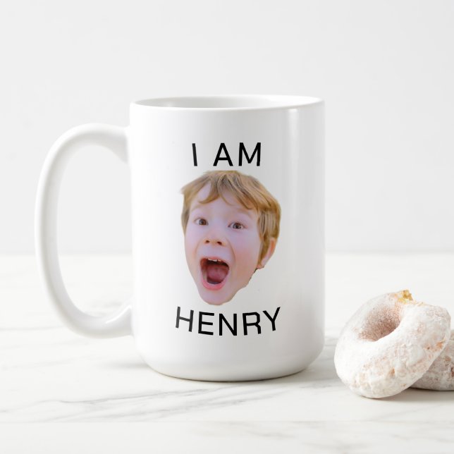Funny Custom Face Mug  Birthday Party Matching  (With Donut)