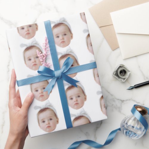 Funny Custom Face Photo Face Repeating Pattern Wrapping Paper